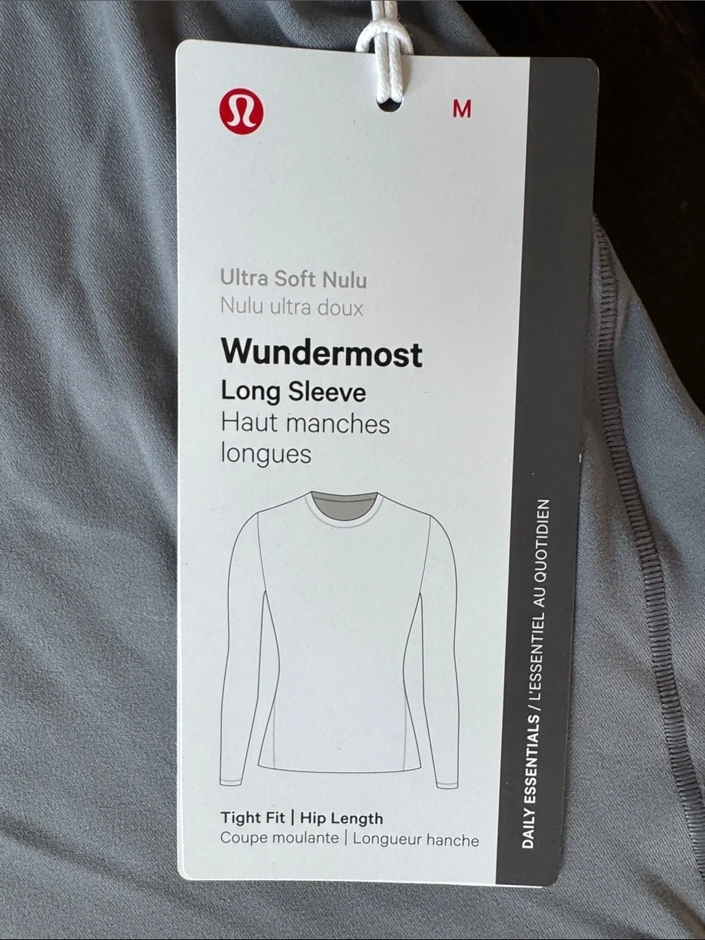 lululemon athletica Light Gray Long-Sleeve Crewneck Top